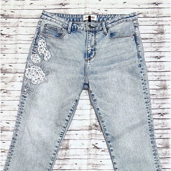 Driftwood Jackie High Rise Floral Embroidered Jeans - Picture 4 of 12